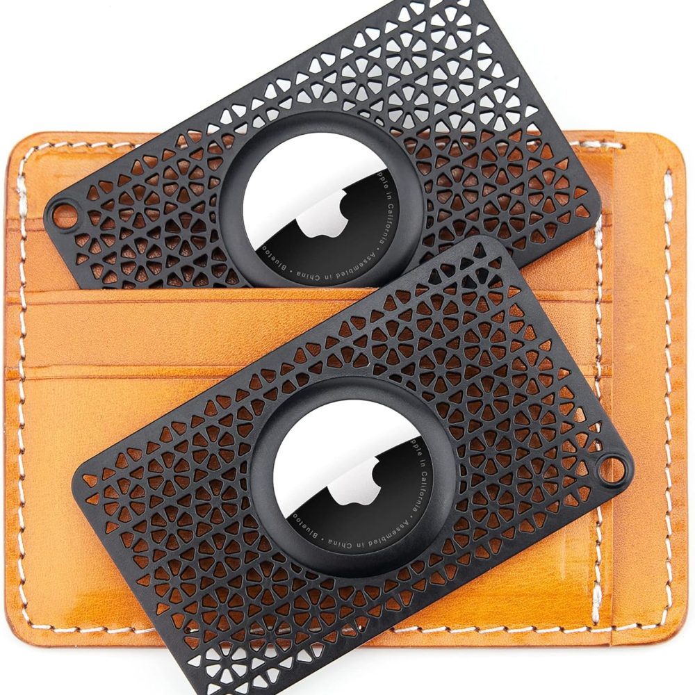 [Ultra Thin] for Airtag Wallet Holder 2 Pack, Airtag Holder, 0.1 inch Thickness, Airtag Wallet Case Slim Thin Card Case for Purse, Handbag, Backpack Wallet, Clutch (Black)